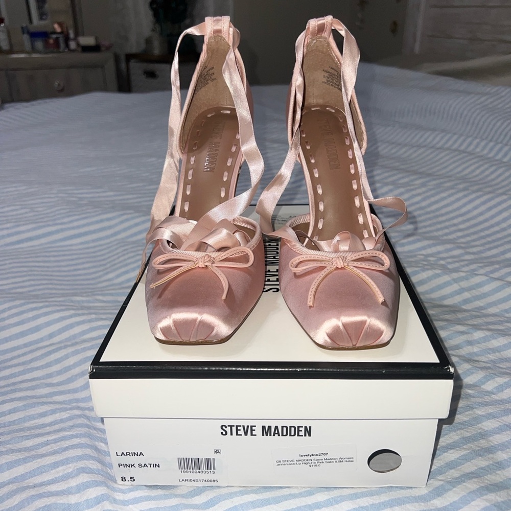 Louboutin-inspired: Steve Madden Blush Satin Heels